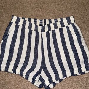 Striped Navy and White Women's Shorts